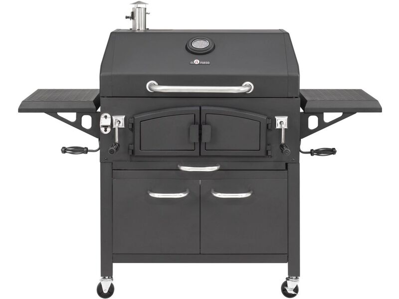 El Fuego Holzkohlegrill Grand Ontario Grill Schwarz 81x46cm Feuerkammer BBQ groß - 4250373205724