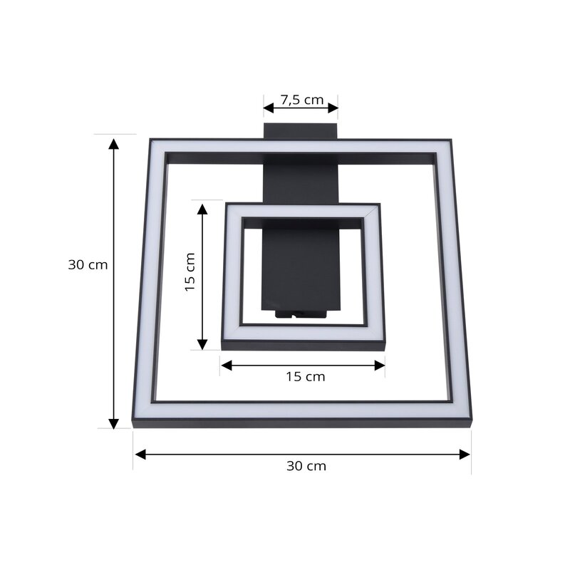 Lindby Deckenleuchte Deckenlampe LED Madamo warmweiß Licht schwarz 30 cm - 4251911782639