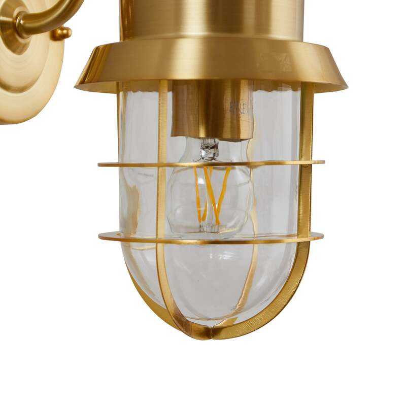 Lindby Außenwandleuchte Adalie messingfarben Edelstahl IP44 dimmbar 15W E27 - 4251911786705