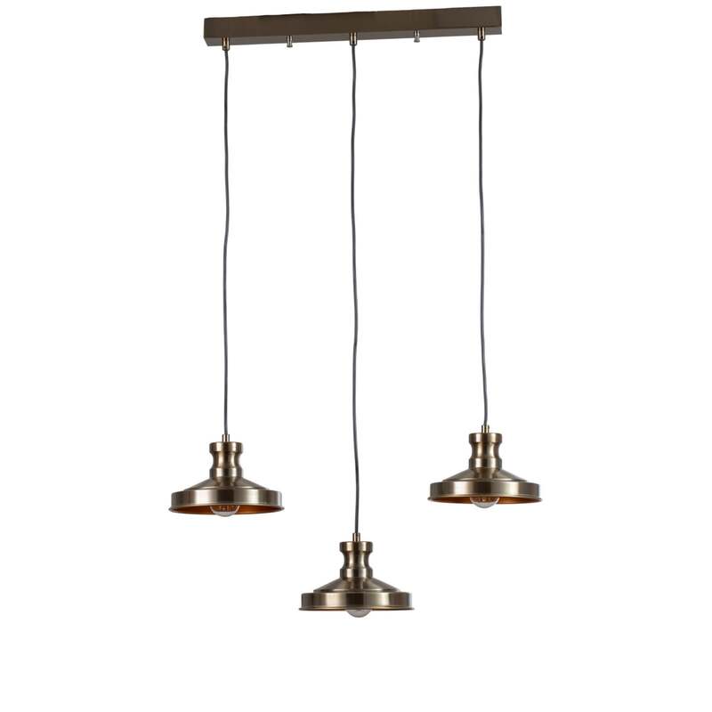 Hängelampe Berceste 9263 3-flammig altmessingfarben E27 dimmbar 72 cm Opviq - 8684283470518