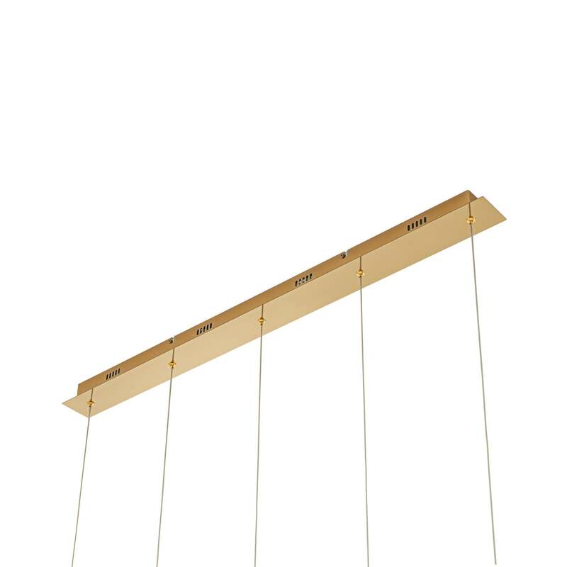 Lucande Pendelleuchte Hängeleuchte Hayley LED 5-flammig gold Glas 96cm Leuchte - 4251096562491