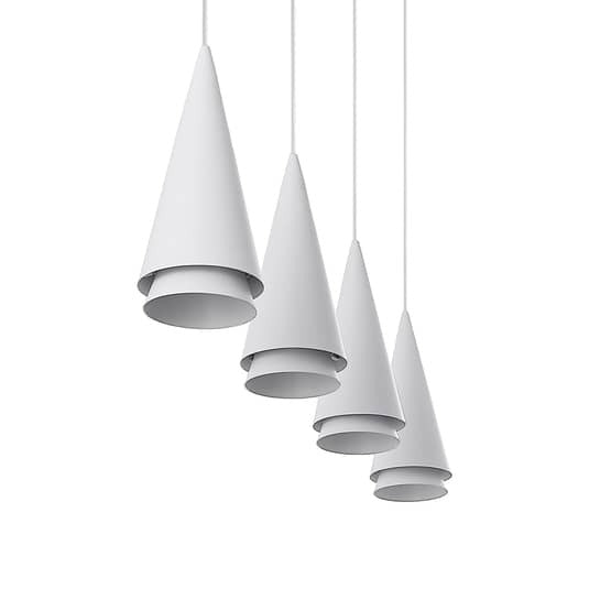 Lucande Naoh Hängeleuchte Deckenlampe Lampe Leuchte Aluminium 4-fl. E27 weiß - 4251911709698