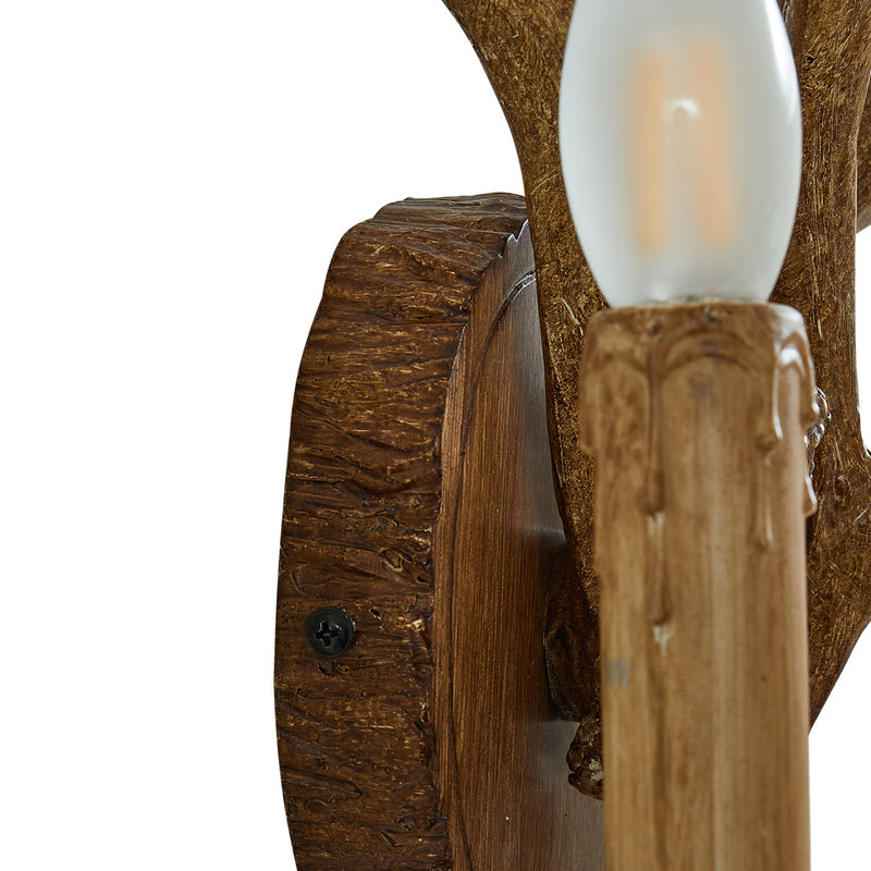 Lindby Wandleuchte Fibi LED Wandlampe Geweih 2-flammig dimmbar braun 36x47cm - 4251096572278