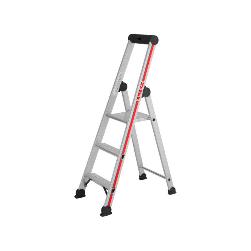 Hymer Stufenleiter Aluminium 3 Stufen Plattform Leiter ergonomisch stabil 1370mm - 4019502339477