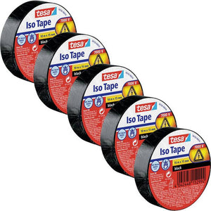 B-Ware Tesa Isolierband Klebeband Schwarz Reparatur Bündeln 10m x 15mm 5er-Pack 10 SETS