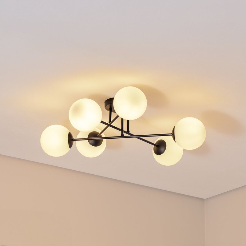 Euluna Deckenleuchte Glassy schwarz/opal Deckenlampe Lampe Licht Leuchte Spot497 - 4251911783575