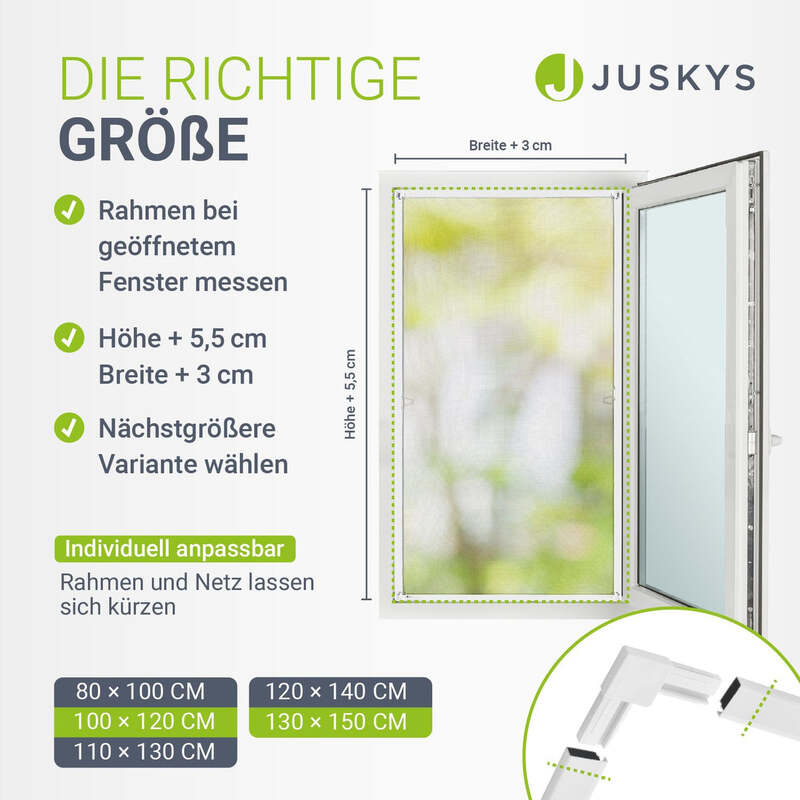 Fliegengitter Fenster Insektenschutz Aluminiumrahmen 80x100cm weiß Fiberglasnetz - 4260304768488