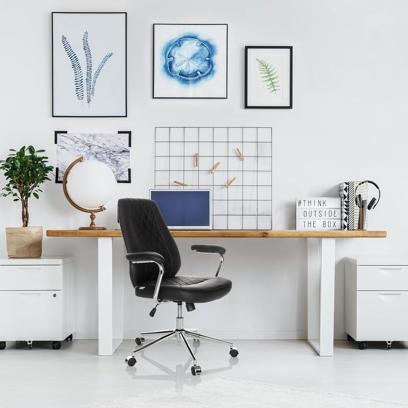 hjh OFFICE Drehstuhl Bürostuhl THEO I Kunstleder schwarz Chefsessel - 4064323035831