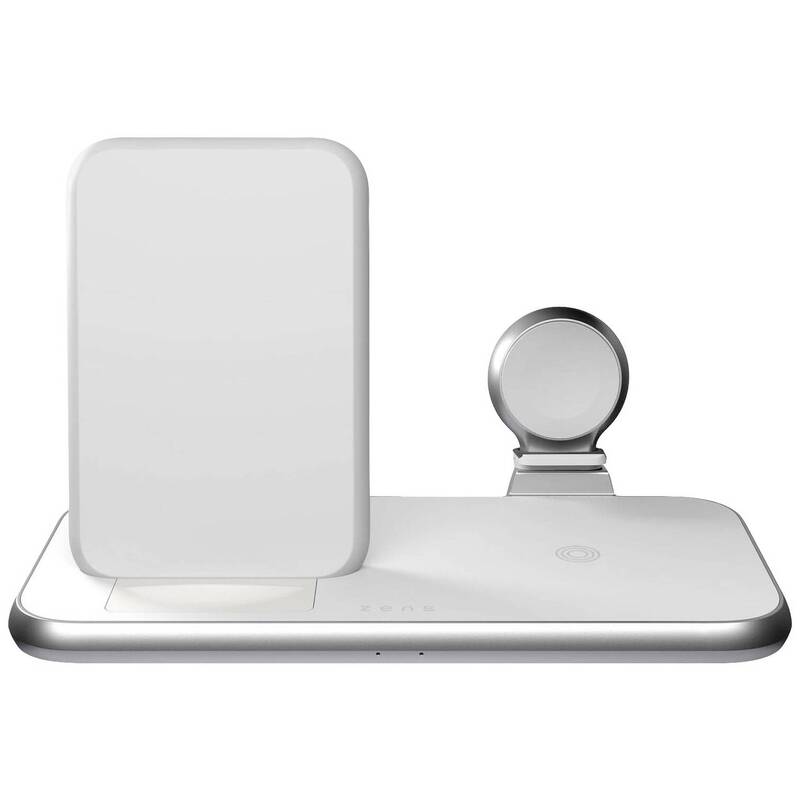 Zens Aluminium Series 4 in 1 Stand Watch 45W Ladegerät Netzteil 2x 10W Qi weiß - 6426013661627