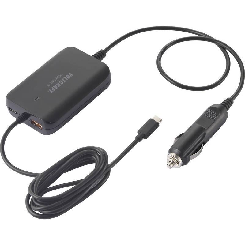Voltcraft USB Ladegerät VC100WC-3 100W KFZ Ladeadapter 1x USB-A 2x USB-C schwarz - 4064161196206