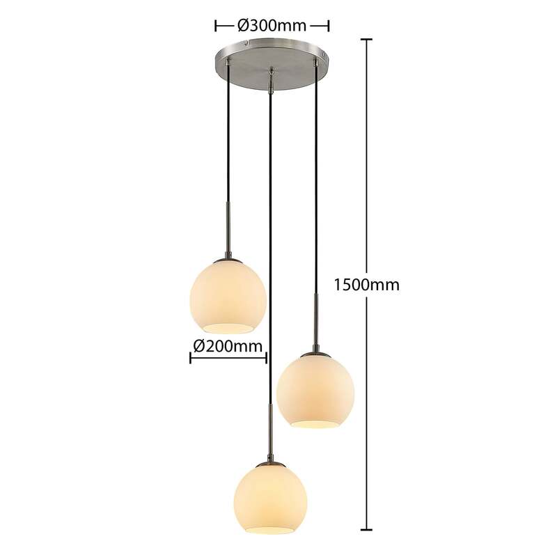Lindby Hängelampe Hängeleuchte Jurian LED Pendelleuchte dimmbar nickel opal - 4251911727876