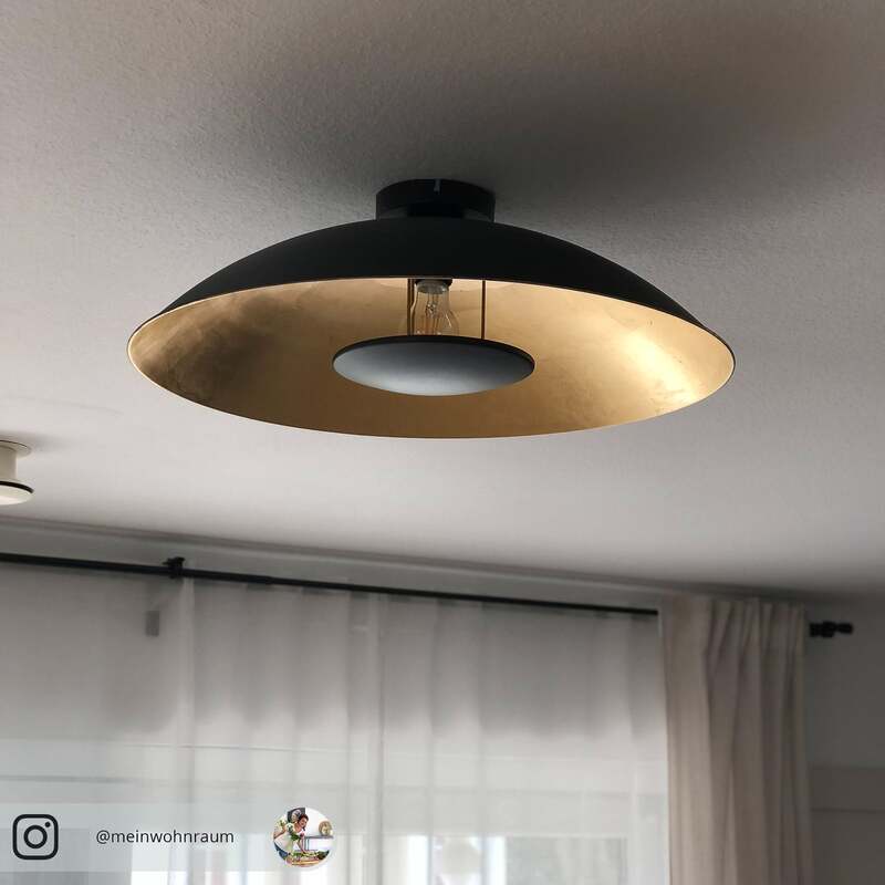 Lindby Deckenlampe Emilienne LED Lampe Leuchte dimmbar schwarz gold Ø60cm 20cm - 4251096535426