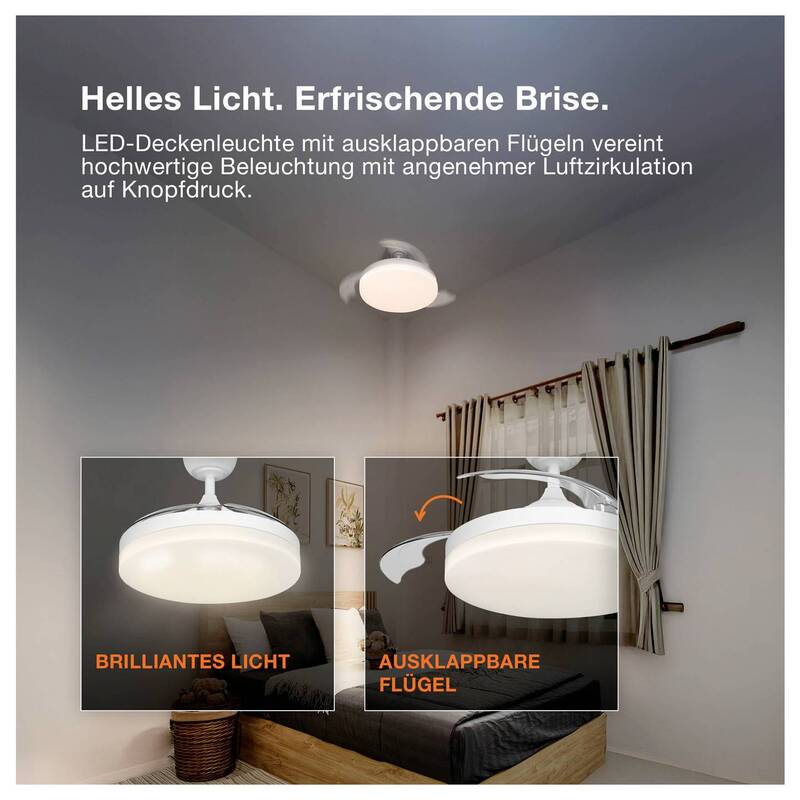 OSRAM Deckenventilator Cierzo 1220mm Ventilator mit Beleuchtung CCT RGB 60W - 4058075857872