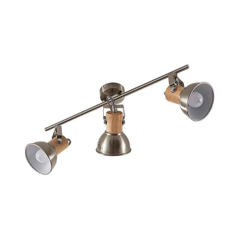 Lindby Deckenleuchte Dennis LED Lampe Leuchte dimmbar nickel holz 53x15cm - 4251096546156