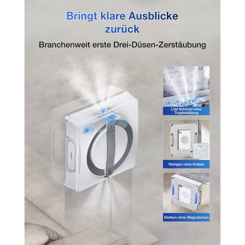 ECOVACS Fensterreinigungsroboter Fensterputzroboter W2 PRO OMNI Weiß Glas - 6970135033836