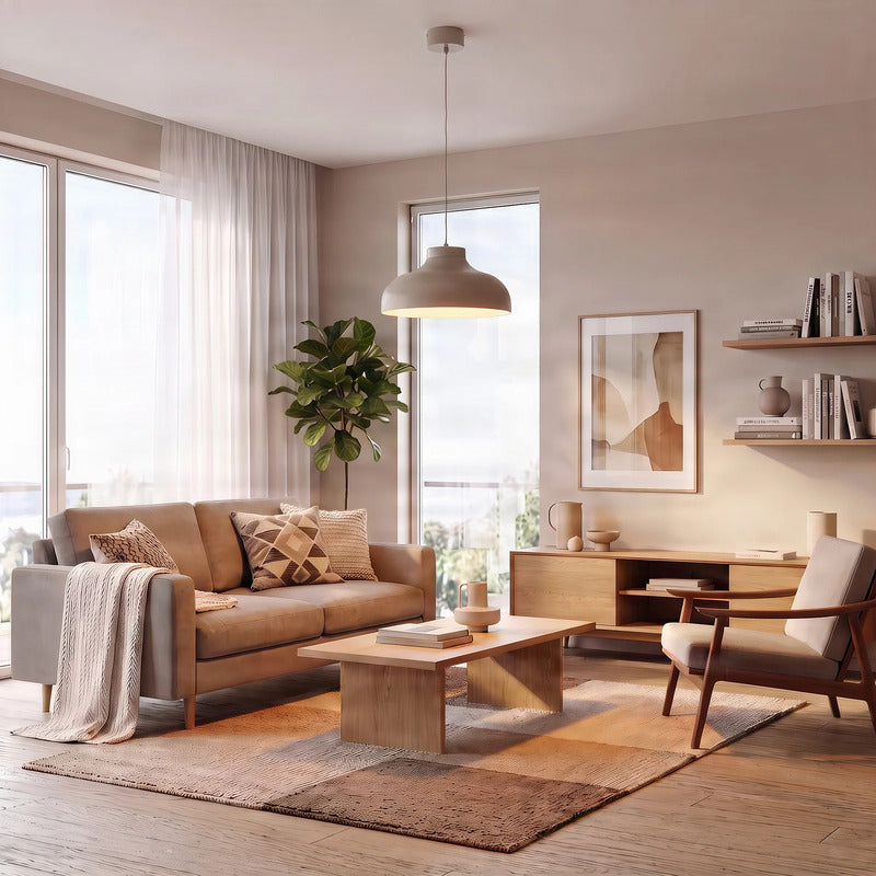 Hängeleuchte Basca LED Pendelleuchte dimmbar beige matt Ø40cm E27 Stahl Leuchte - 5907565918335