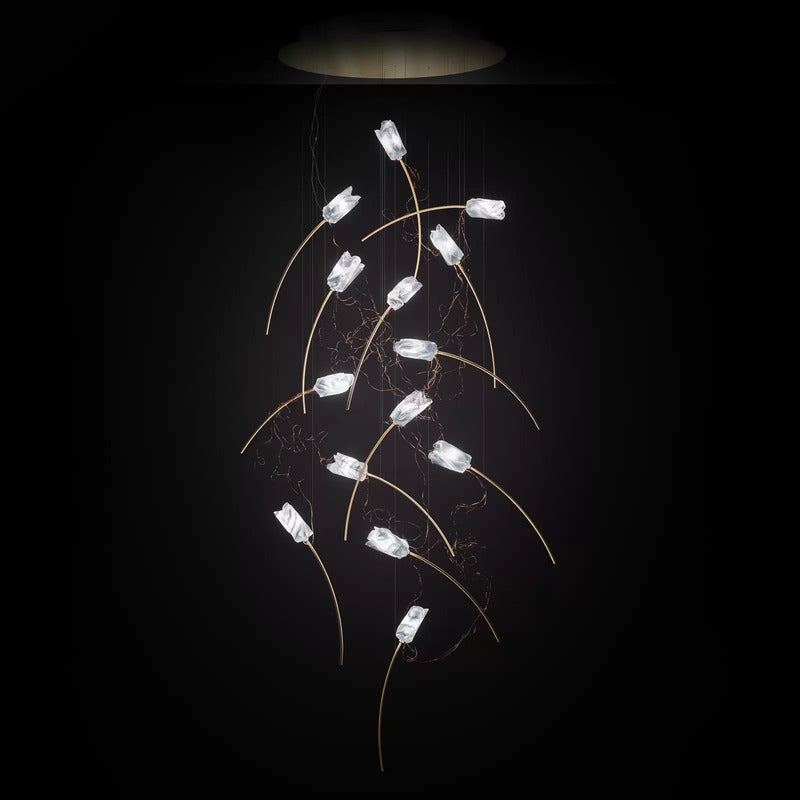 Slamp Pendelleuchte Hängelampe Tulip Messing weiß transparent Design Marc Sad496 - 8503943
