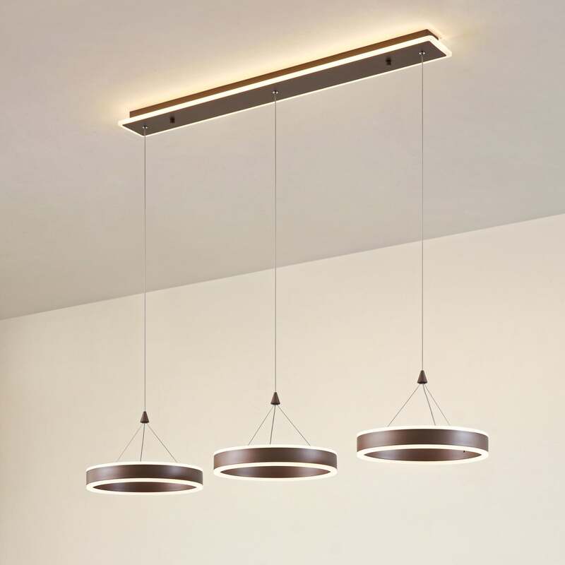 Lucande Pendelleuchte Hängeleuchte LED Kolo braun dimmbar Leuchte Esszimmer789 - 4251911776195