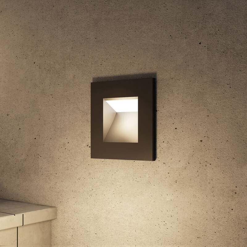 Arcchio Zamo Wandeinbauleuchte schwarz G9 dimmbar IP65 11,5x11,5 cm - 4251911749267