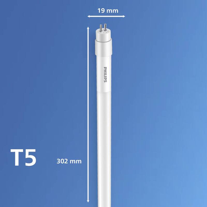 Philips LED Röhrenlampe T5 G5 4.5W warmweiß 600 Lumen 302mm matt 19mm Ø 1 Stück - 8720169308862