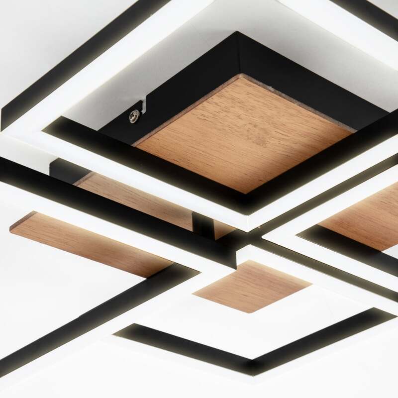Briloner Deckenleuchte Frame LED Lampe dimmbar Holz schwarz 4-flammig 75x47cm - 4002707405207