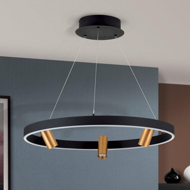 LED Hängeleuchte Berlin Pendelleuchte Strahler schwarz gold Aluminium Silikon - 9003090262182