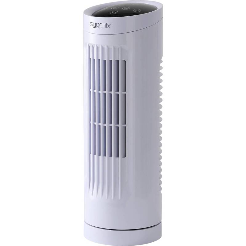 Sygonix Turmventilator 20W Timer Oszillierend Weiß 111mm x 328mm kompakt leise - 4064161489414