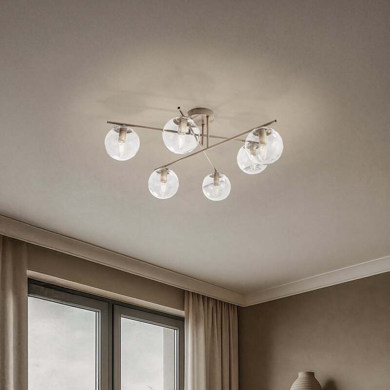 Zoe Deckenleuchte Lampe Glas beige Metall Wohnraumleuchte Deckenlampe 72 cm - 5905563000045