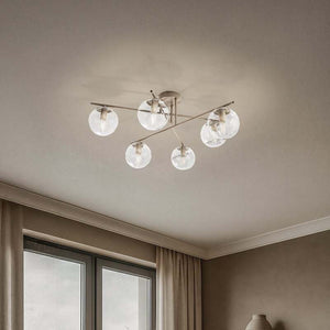 B-Ware Zoe Deckenleuchte Lampe Glas beige Metall Wohnraumleuchte Deckenlampe 72 cm