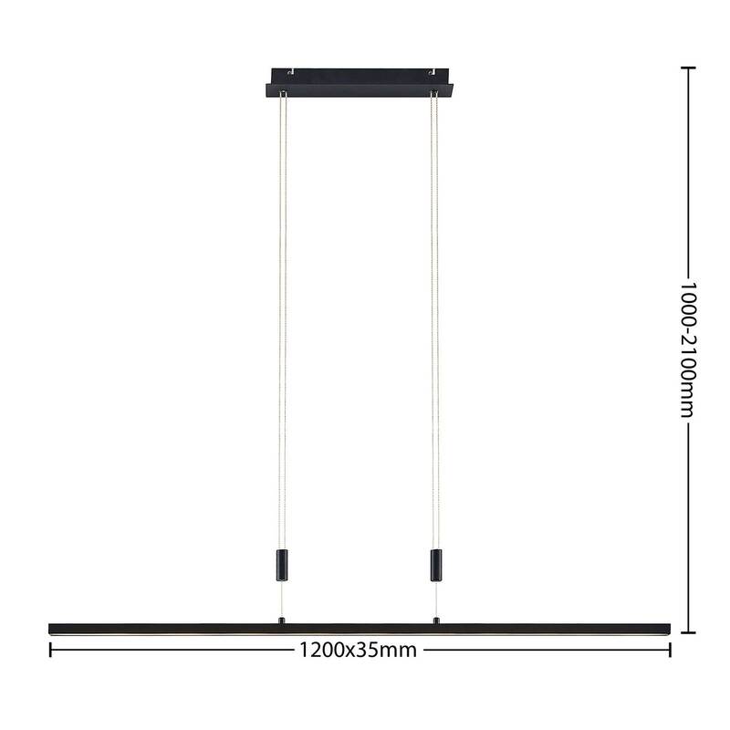 Lindby Pendelleuchte Hängeleuchte LED Lampe Arneja schwarz matt höhenverstellbar - 4251911729344