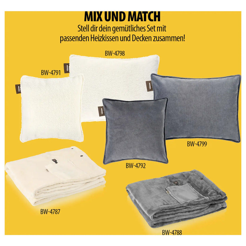 Tristar Wärmekissen Heizkissen Kissen 3 Stufen 10W kabellos beige 45x45cm - 8711658520490