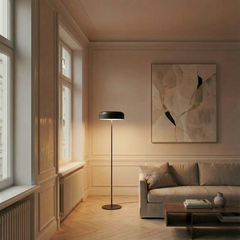 Lindby Stehleuchte Edion schwarz Metall moderne Beleuchtung für Wohnzimmer - 4251911785807