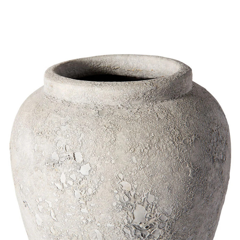 Muubs Krug Vase Gefäß Luna Steingrau 33x38cm Terrakotta Handgefertigt Mondkrater - 5713524044881