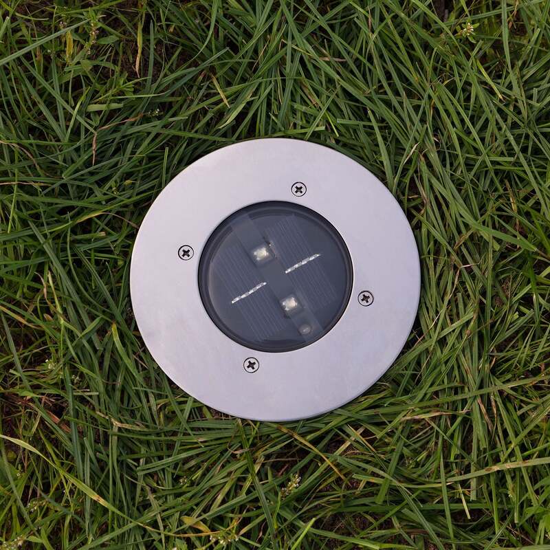 Smartwares Solar-LED-Bodeneinbaustrahler Lugo Gartenleuchte Edelstahl IP44 14cm - 8711387093746
