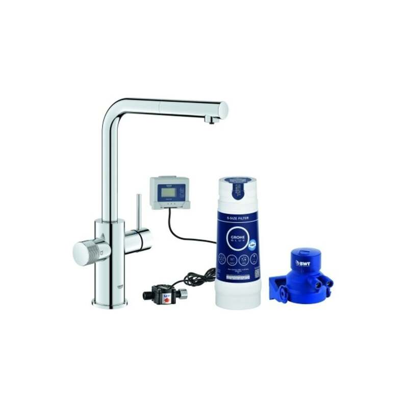 Grohe Wasserhahn Minta 30591 Chrom Küchenarmatur Schaumstrahldüse 1-Loch 3/8 - 4005176745034
