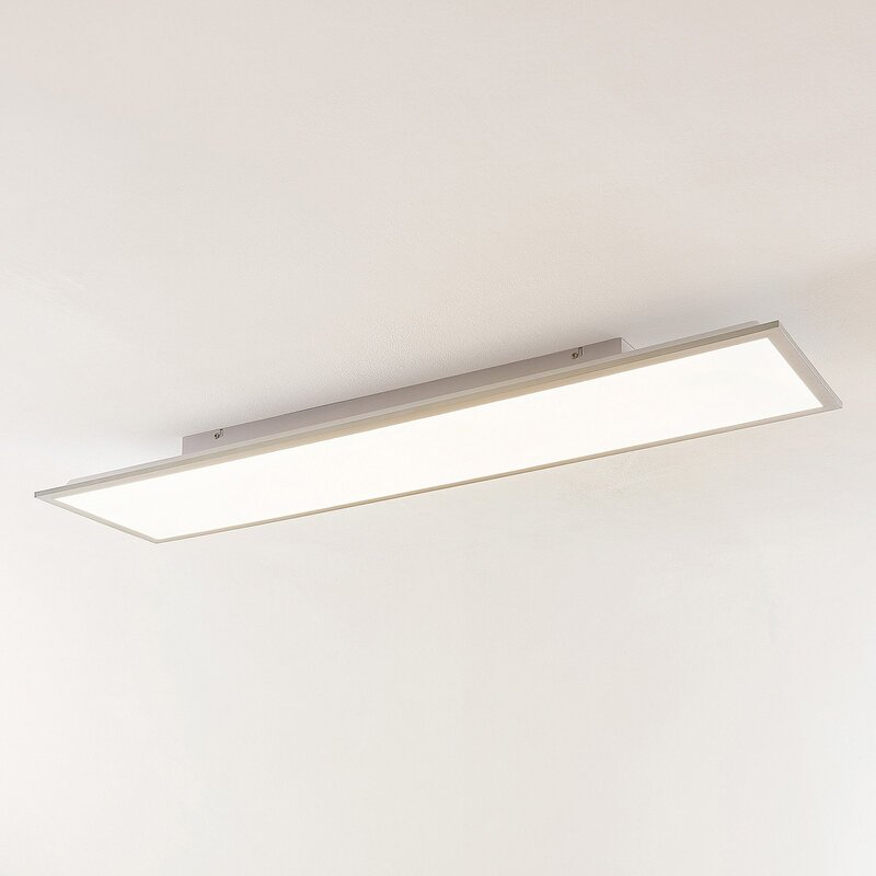 Lindby LED Panel Flächenleuchte Stenley 4000K 120cm x 30cm silber weiß - 12753289714437