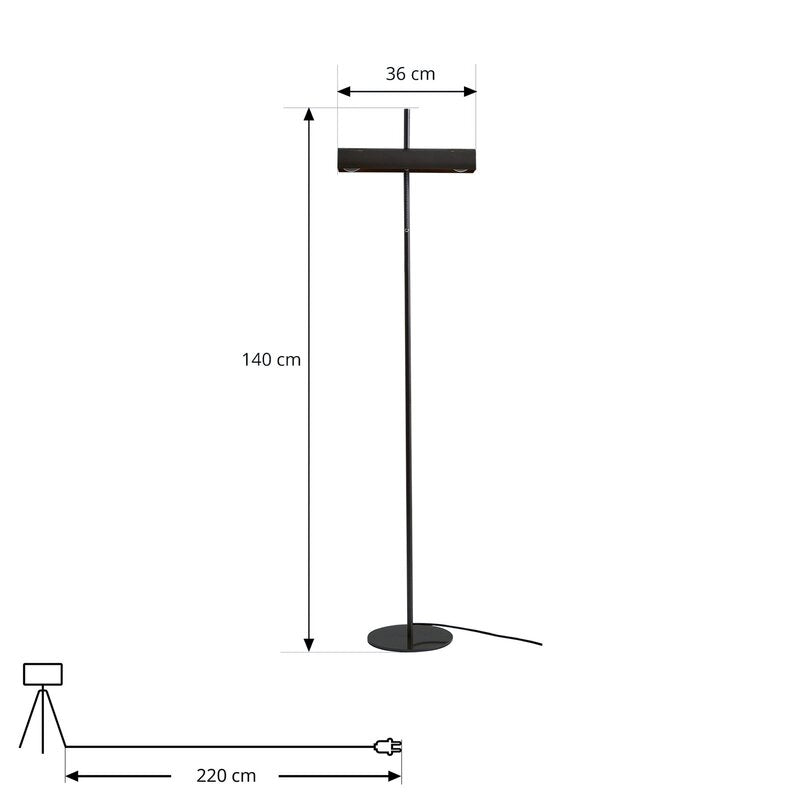 Lucande Stehleuchte Nysira Stehlampe Standleuchte LED grau metallic zweiflammig - 4251911785944