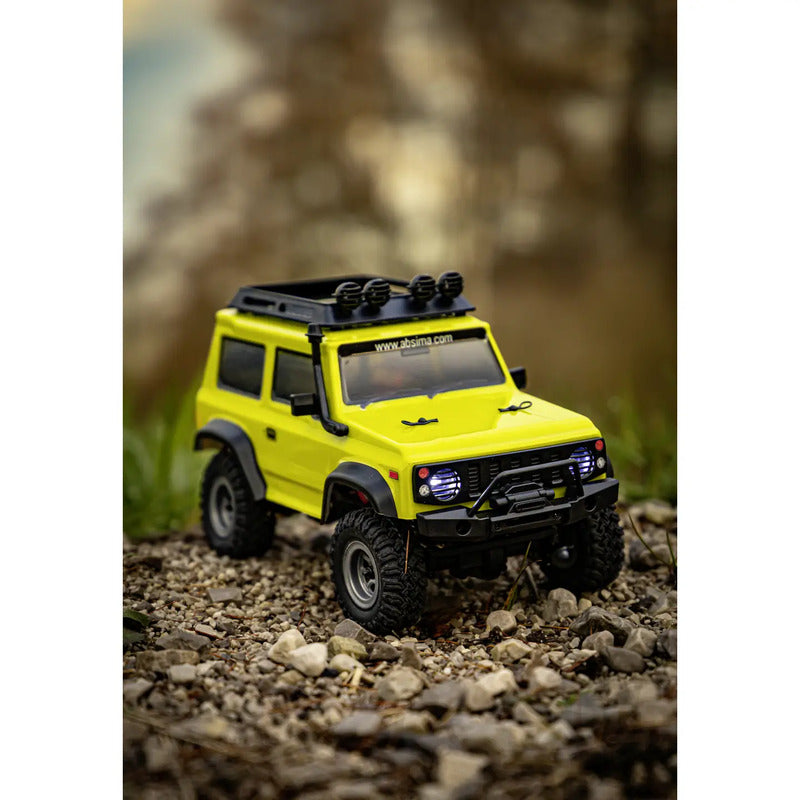 Absima 1:24 Micro Crawler Jimny Yellow 4WD RTR RC Modellauto 45 Min Fahrzeit - 4250650954161