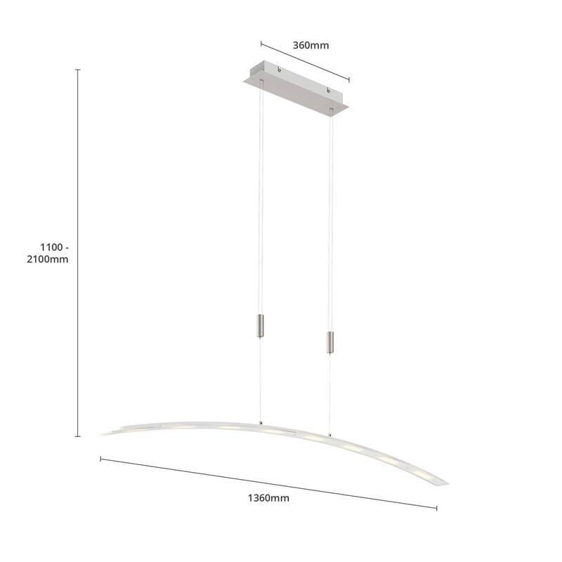 Lindby Pendelleuchte Hängeleuchte LED Manon Glas Metall höhenverstellbar grau - 4251096527865
