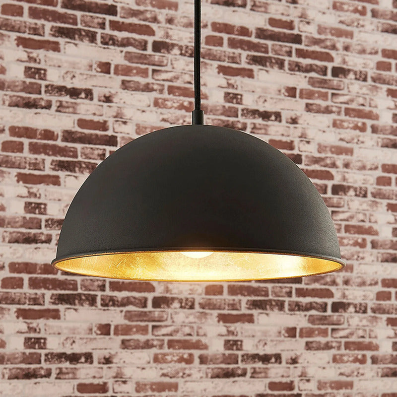 Lindby Hängeleuchte Leya LED Pendelleuchte Lampe dimmbar schwarz gold Ø30cm - 4251096543964