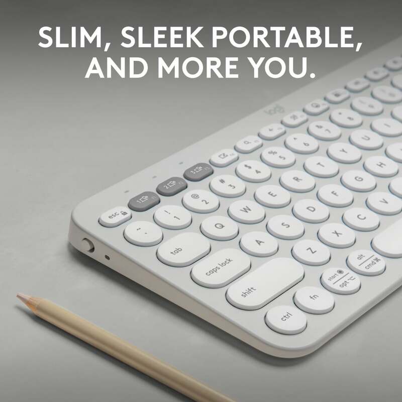 Logitech Tastatur Keyboard Universal Bluetooth QWERTY US International Weiß Mini - 5099206110878