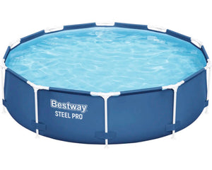 B-Ware Bestway Aufstellpool Frame-Pool Steel Pro Family rund blau Ø305x76cm Gartenpool