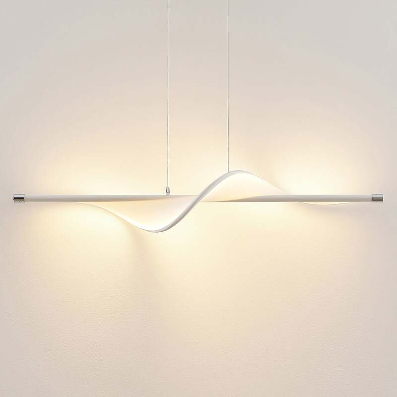 Lucande Pendelleuchte Hängeleuchte Edano LED dimmbar Leuchte Lampe weiß 122cm - 4251096584790