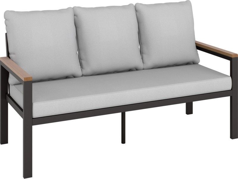 Esstischgruppe Invermay 4-teilig Tischgruppe Aluminium Akazienholz grau 43cm - 4007873331114