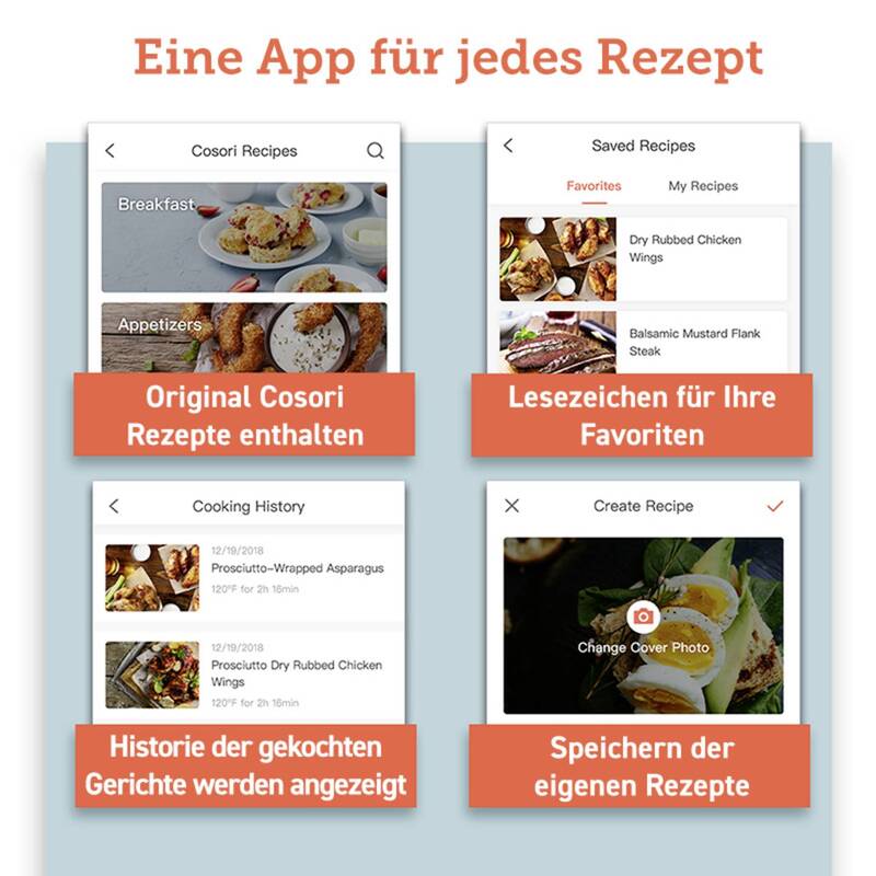 Cosori Heißluft-Fritteuse Airfryer App steuerbar Schwarz Smart Touchdisplay 5,5L - 0810043370066