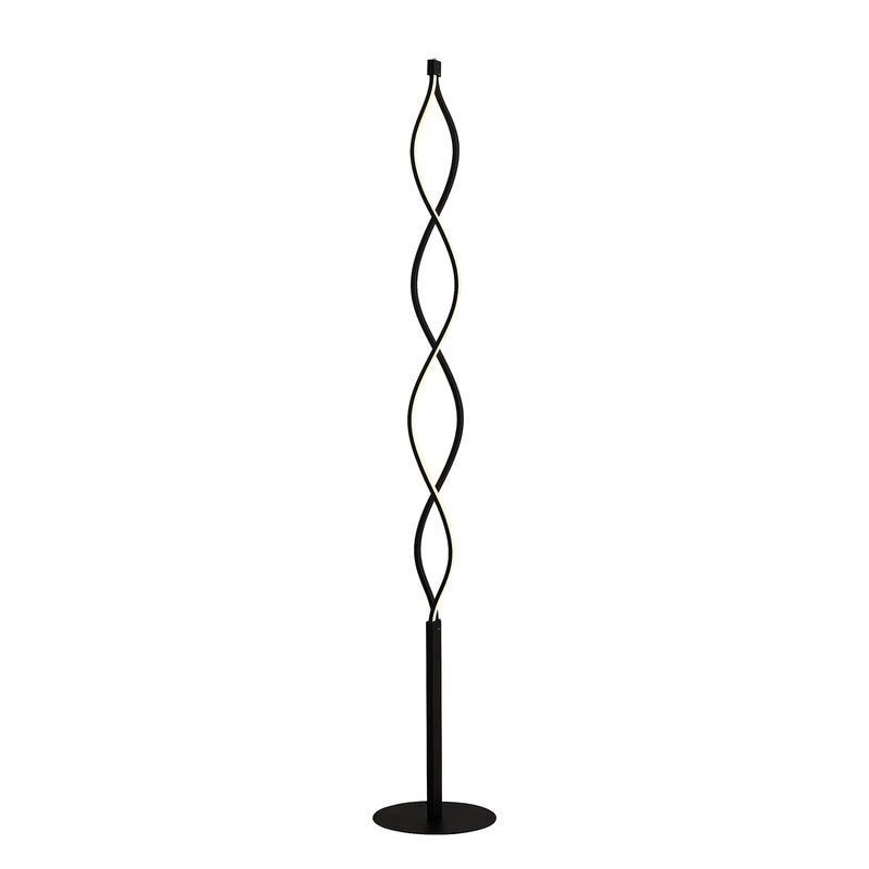 Lindby Welina LED-Stehleuchte Standlampe Stehlampe Standleuchte gedreht schw256 - 4251096597240