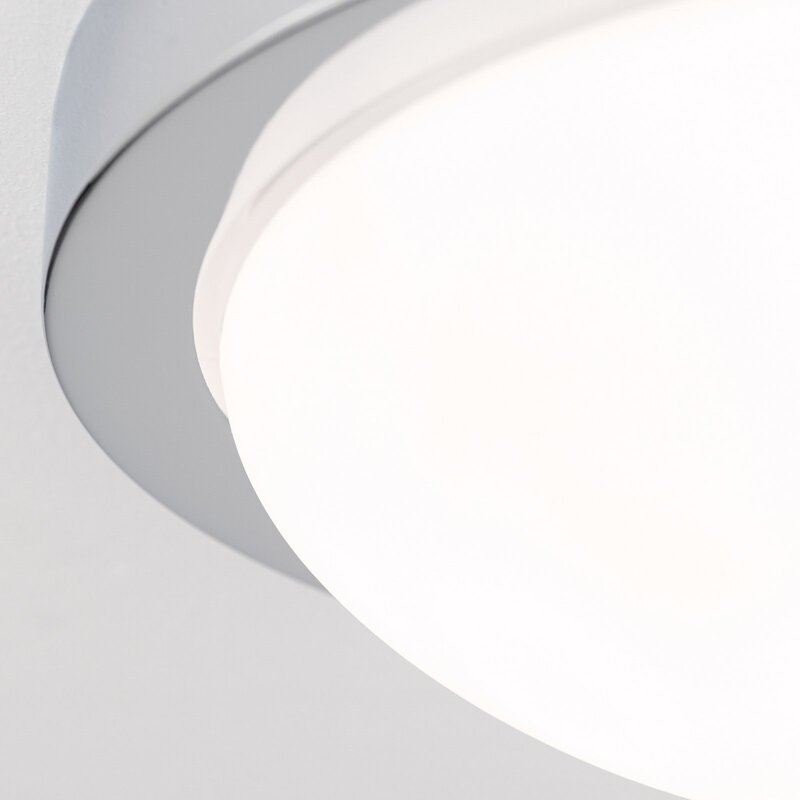 MINEA Deckenleuchte Lampe chrom Eisen Glas weiß runde Leuchte Wohnzimmer - 9003090207121
