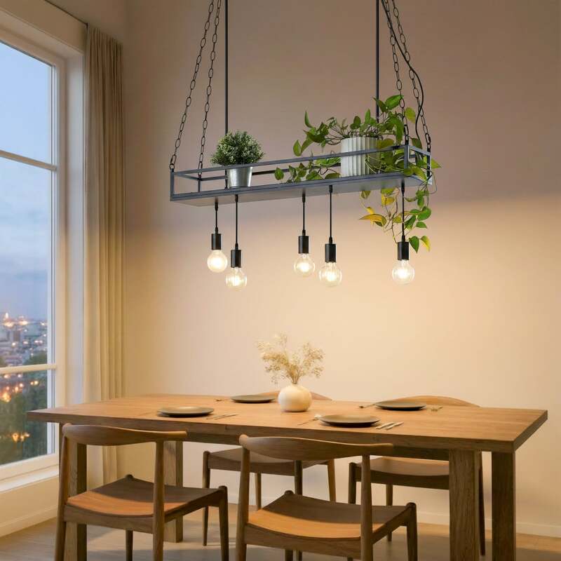 Lindby Hängelampe Hängeleuchte Kirista LED Pendelleuchte dimmbar schwarz 100cm - 4251911734829