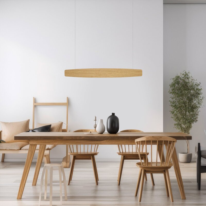 Quitani Pendelleuchte Hängeleuchte LED Holz Eiche warmweiß Esszimmer Wohnzimmer - 4251911763751