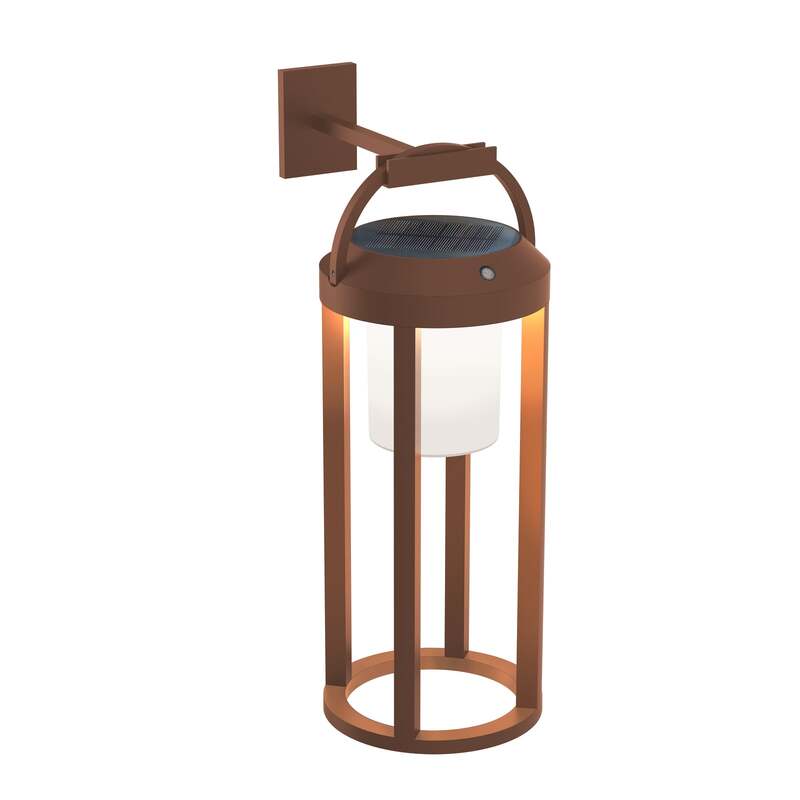 Lucande Wandleuchte Außen LED Solar Tilena dimmbar rost Aluminium 41,5cm - 4251911777147